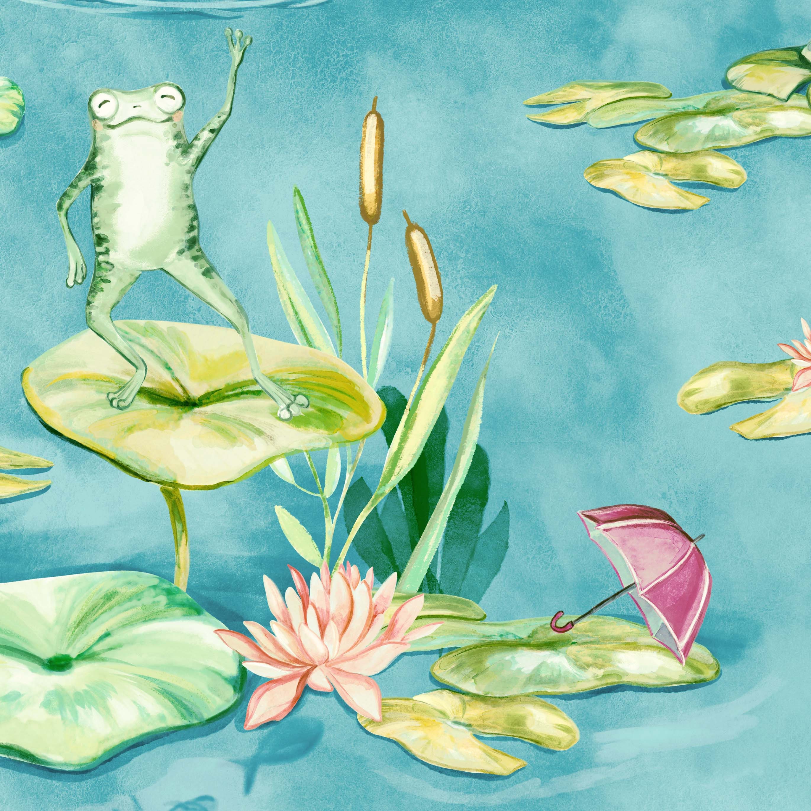 Water Lily Wallpaper - Etsy Water Lily Wallpaper - Etsy