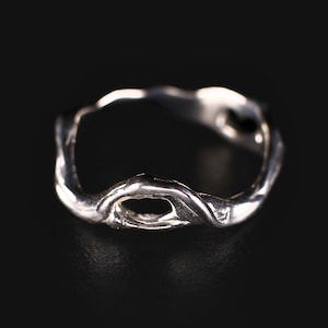Organic Silver Ring — Molten Sculptural Band, Handcrafted Sterling Jewelry, Christmas Gift Idea