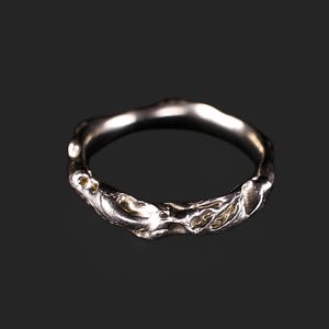 Chunky Silver Ring with Irregular Wavy Shape — Stacking Fantasy Band, Unique Spiritual Gift