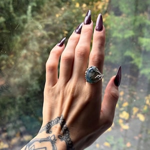 Chunky Achat Zeigefinger Ring | Sterling Silber Fantasy Statement Schmuck