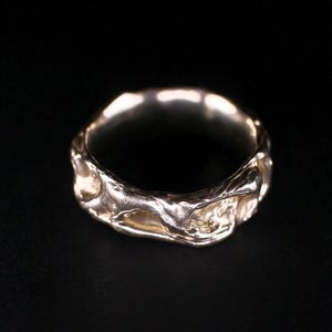 Lava Liquid Silver Ring • Molten Texture Band • Nature-Inspired Organic Jewelry