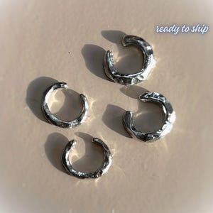Silver Ear Cuff No Piercing - Handmade Double Earrings Set for Layering | Minimalist Gift for Ears without Piercings