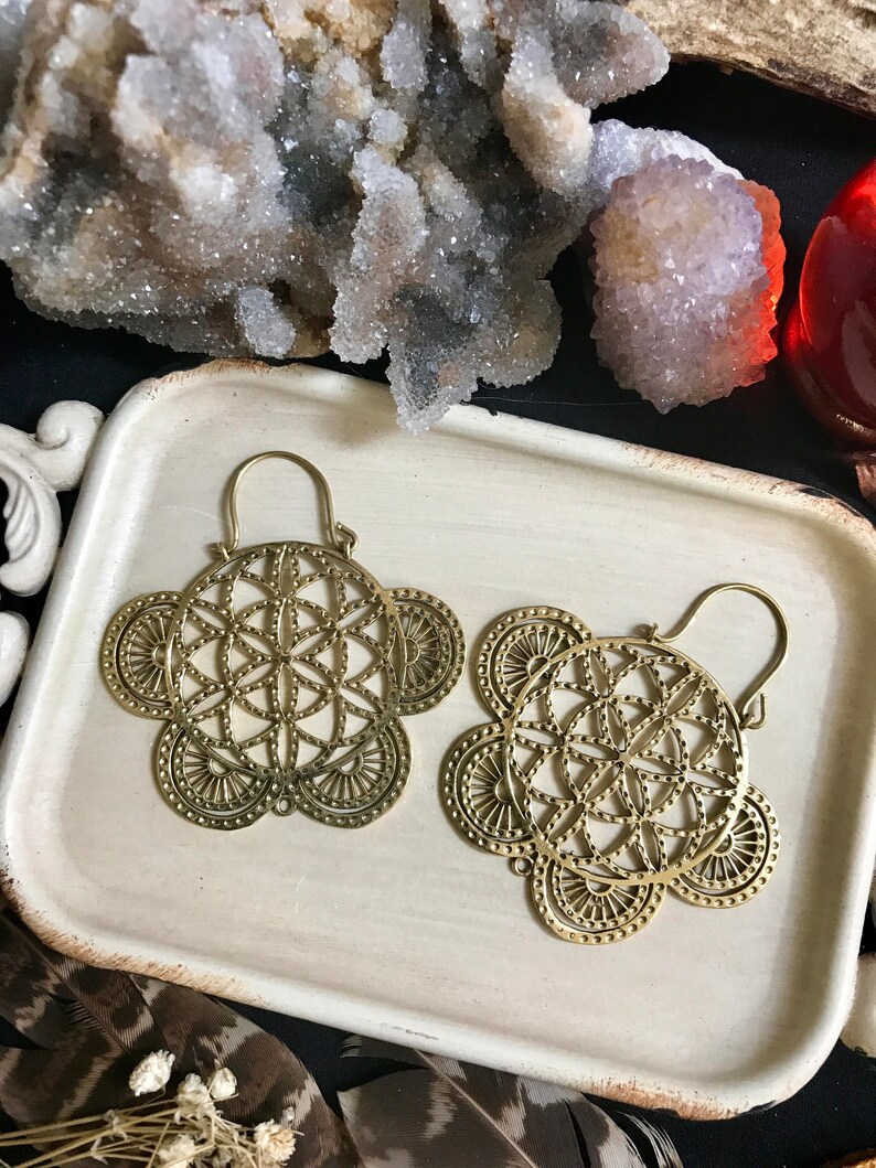 R\u00f6\u00f6tz R\u00f6\u00f6tz Indian Earrings Gypsy Earrings Gold Earrings Ethnic Earrings Brass Earrings Large Gold Earrings Tribal Earrings