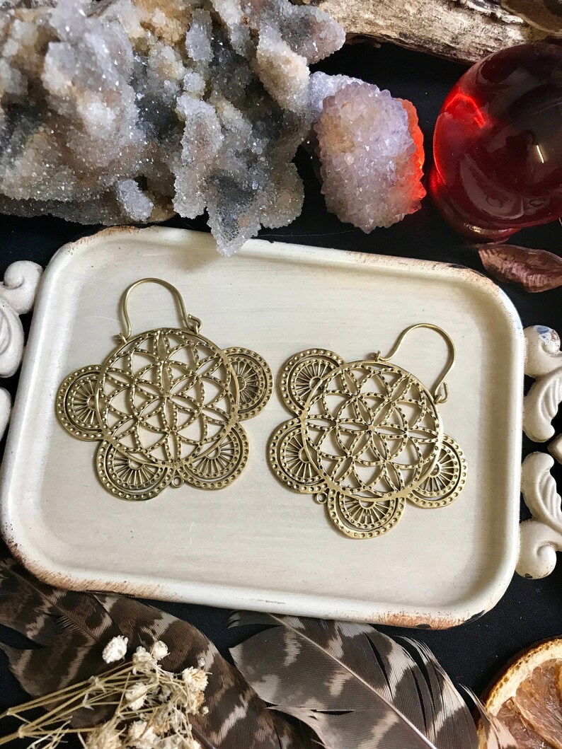 R\u00f6\u00f6tz R\u00f6\u00f6tz Indian Earrings Gypsy Earrings Gold Earrings Ethnic Earrings Brass Earrings Large Gold Earrings Tribal Earrings