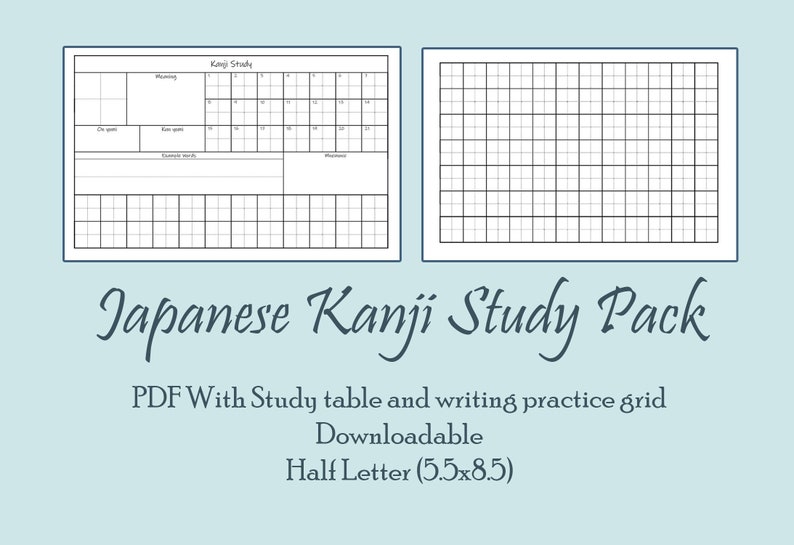 Japanese Kanji Study Pack Etsy