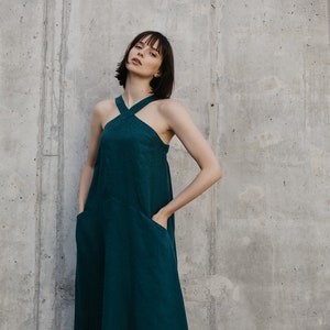 Linen Dress Motumo - 18S13 / Summer linen dress / Washed linen dress / Soft linen dress / Linen clothes
