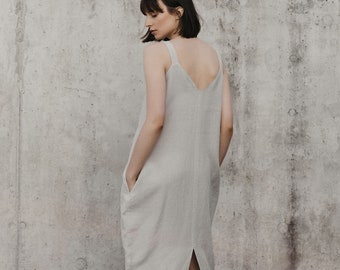 Linen Dress Motumo - 18S11 / Summer linen dress / Washed linen dress / Soft linen dress / Linen clothes