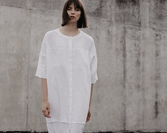 Linen Dress Motumo - 18S2 / Summer linen dress / Washed linen dress / Soft linen dress / Linen clothes