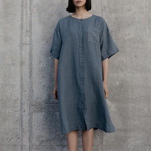 Linen Dress Motumo - 18S12 / Summer linen dress / Washed linen dress / Soft linen dress / Linen clothes