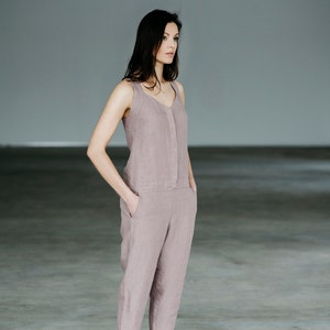 Linen Jumpsuit Motumo 15K5 We are very sorry-we finished the original color at the moment.Please contact us about other options. image 4