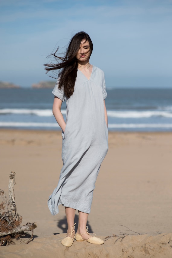 Buy Linen Dress Motumo 16S3 Summer Linen Dress Washed Linen Dress Soft Linen Dress Linen Clothes Online in India Etsy