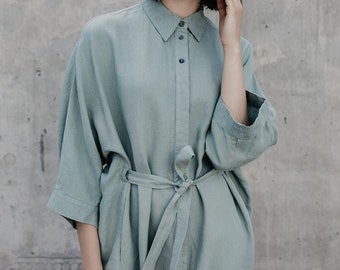 Linen Dress Motumo - 18S14 / Summer linen dress / Washed linen dress / Soft linen dress / Linen clothes