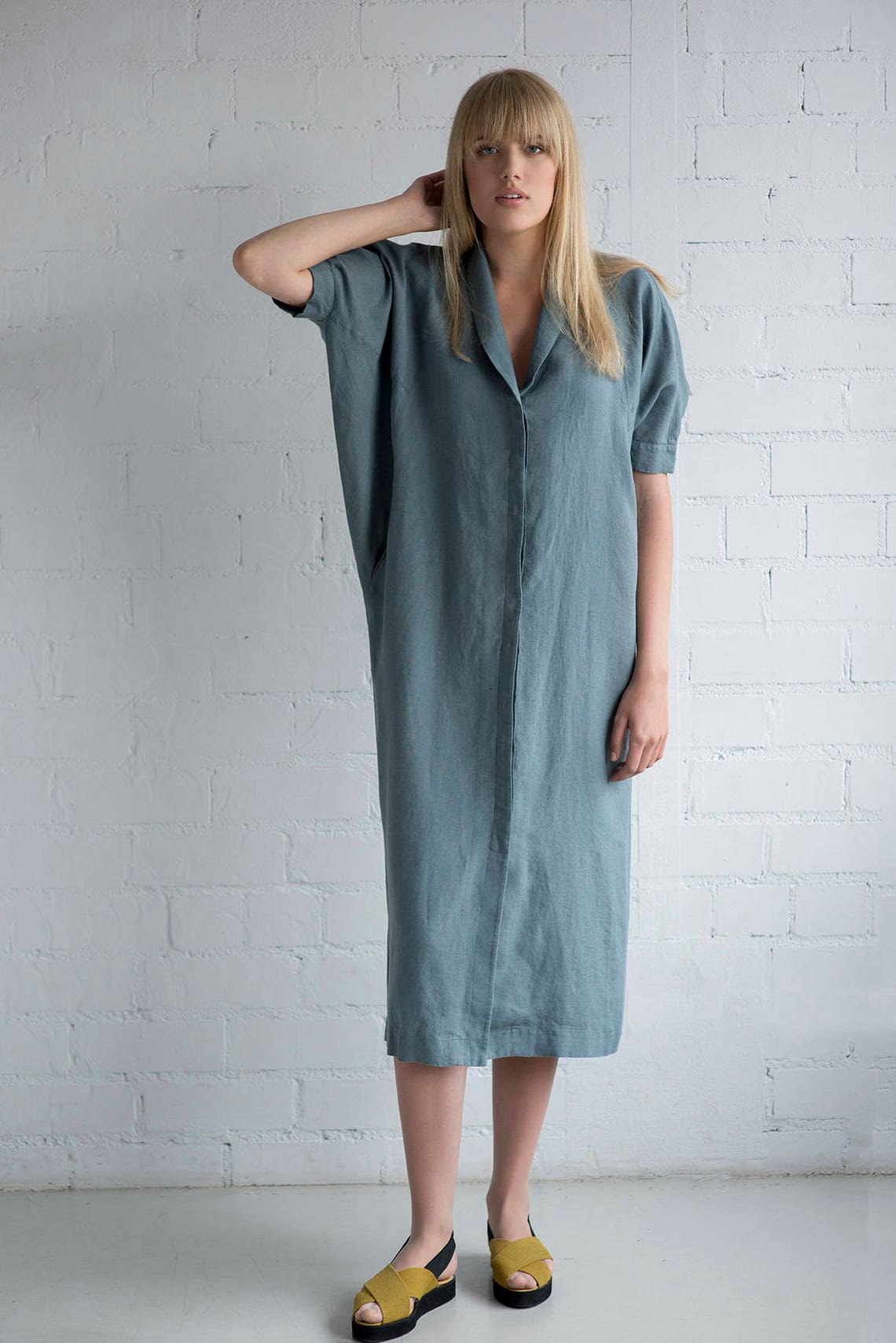 Linen Dress Motumo 17S15 / Handmade Loose Linen Summer Dress - Etsy