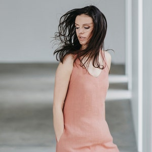 Linen Dress Motumo 15S10 / Summer linen dress / Washed linen dress / Soft linen dress / Linen clothes