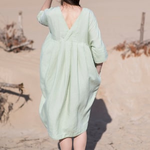 Linen Dress Motumo - 16S6 / Summer linen dress / Washed linen dress / Soft linen dress / Linen clothes