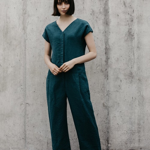 Linen Baggy Jumpsuit Motumo 14K1 Etsy Canada