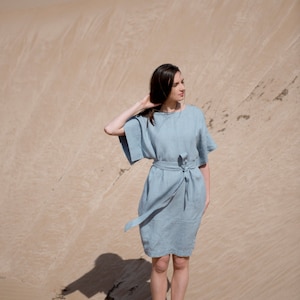 Linen Dress Motumo - 16S9 / Summer linen dress / Washed linen dress / Soft linen dress / Linen clothes