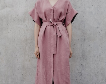 Linen Dress Motumo - 18S15 / Summer linen dress / Washed linen dress / Soft linen dress / Linen clothes