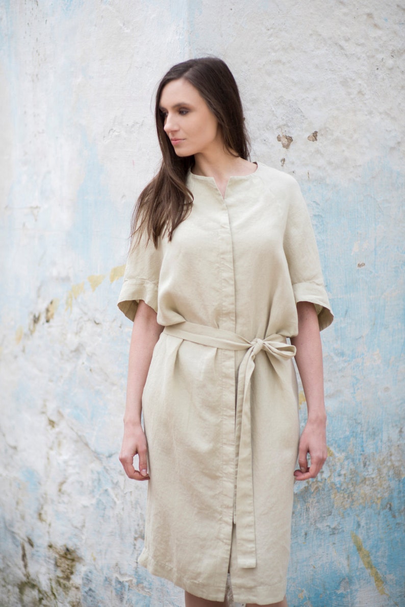 Linen Dress Motumo 16S16 / Summer Linen Dress / Washed Linen - Etsy