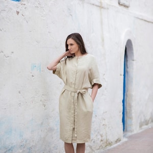 Linen Dress Motumo - 16S16 / Summer linen dress / Washed linen dress / Soft linen dress / Linen clothes