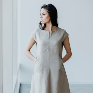 Linen Dress Motumo 15S3 / Summer linen dress / Washed linen dress / Soft linen dress / Linen clothes