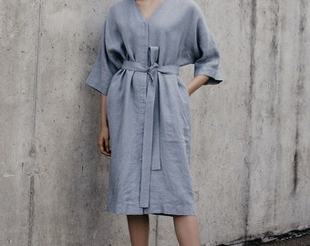 Linen Dress Motumo - 18S5 / Summer linen dress / Washed linen dress / Soft linen dress / Linen clothes