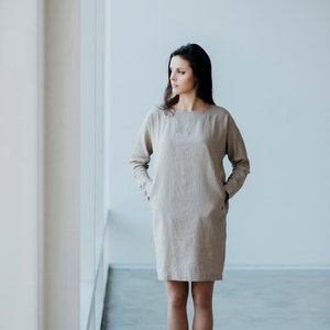 Linen Dress Motumo - 15S8 / Summer linen dress / Washed linen dress / Soft linen dress / Linen clothes
