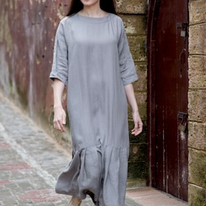 Linen Dress Motumo - 16S14 / Summer linen dress / Washed linen dress / Soft linen dress / Linen clothes