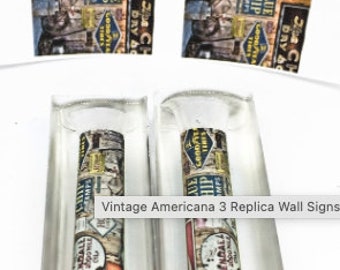 Vintage Americana 3 Replica Wall Signs Pen Blank  Acrylic Label Cast Pen Blank for Bolt Action or Sierra kits