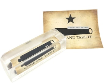 COME AND TAKE It  Pen Blank  Acrylic Label Cast Pen Blank for Bolt Action or Sierra kits