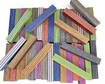 22 pc Assorted Spectraply Pen Blanks Pen Kit Mall - Pen Blanks Dyed Birch Vibrant Colors
