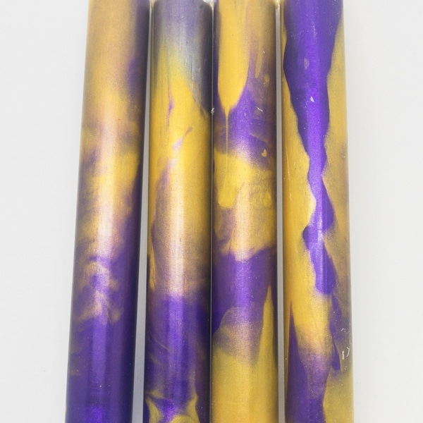 Hobby-Cast GOLD PURPLE LSU Colors  Quality Pen Blank 3/4 round by 5.25 Long Amazing Vibrant Colored Pen Blank or Turning