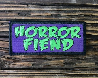 Horror Fiend Embroidered Iron On Horrorpunk Patch by Bloodbath Products