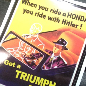 Cuando montas una Honda montas con Hitler Sticker de Seven 13 Productions Triumph Propaganda Decal imagen 2
