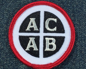 Parche de punk rock bordado de ACAB Iron On A.C.A.B. por Seven 13 Productions