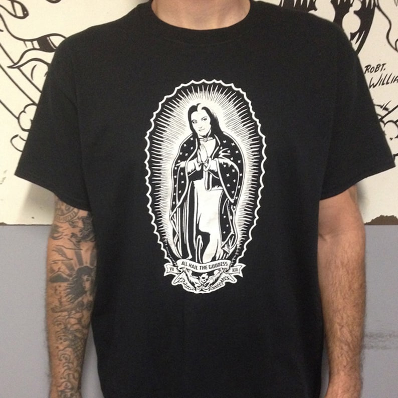 XX All Hail the Goddess, Virgin Lily of Guadalupe Men's T-shirt by Seven 13 Productions Lily Munster the Lady of Guadalupe Virgin Mary Tee image 1