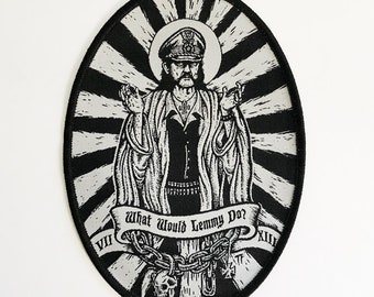 What would Lemmy Do Woven Patch by Seven 13 Productions Motorhead Ace of Spades Iron Horse Kilmister War Pig Killed by Death