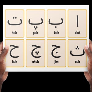 Flashcards para impressão do alfabeto persa