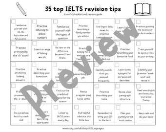 IELTS Revision checklist