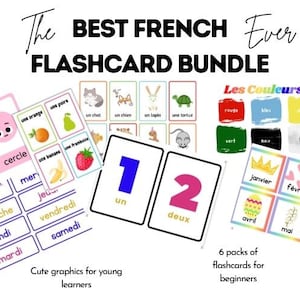 French Beginners&#39; Printable Flashcards Bundle