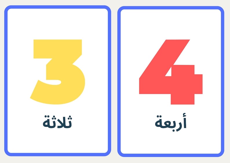 Arabic Numbers Printable Flashcards - Etsy