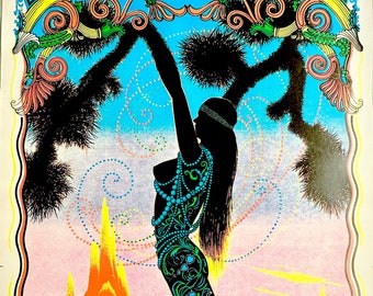 Vintage 1970s~desert Blossom~glorious Girl BLACKLIGHT Poster C7 - Etsy