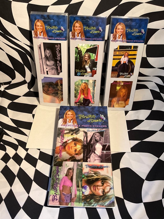4 Choices! Deadstock Original Vintage 1999 BRITNEY SPEARS 4 Photo Sticker Pack L2