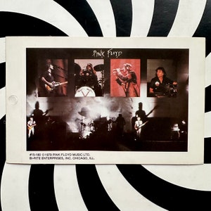 ¡Mini póster adhesivo de PINK FLOYD VINTAGE de 1979, stock muerto sin usar!
