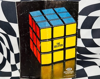 Tamanho grande! Cubo Mágico Original Vintage 1980, Livro A SOLUÇÃO, Livreto, Quebra-cabeça, Quebra-cabeças