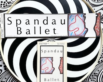 3 opciones VINTAGE 1984 SPANDAU BALLET New Wave Pop Bumper + Mini póster adhesivo ¡Stock muerto sin usar!
