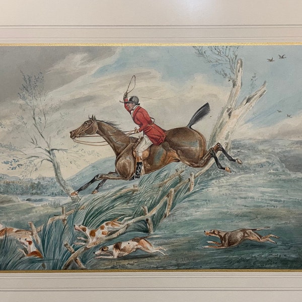 The Hunt By Henry Gordon Alken British 1785-1850, Watercolor Painting, Samuel Alken Junior, Sporting Artwork, Antique Painting