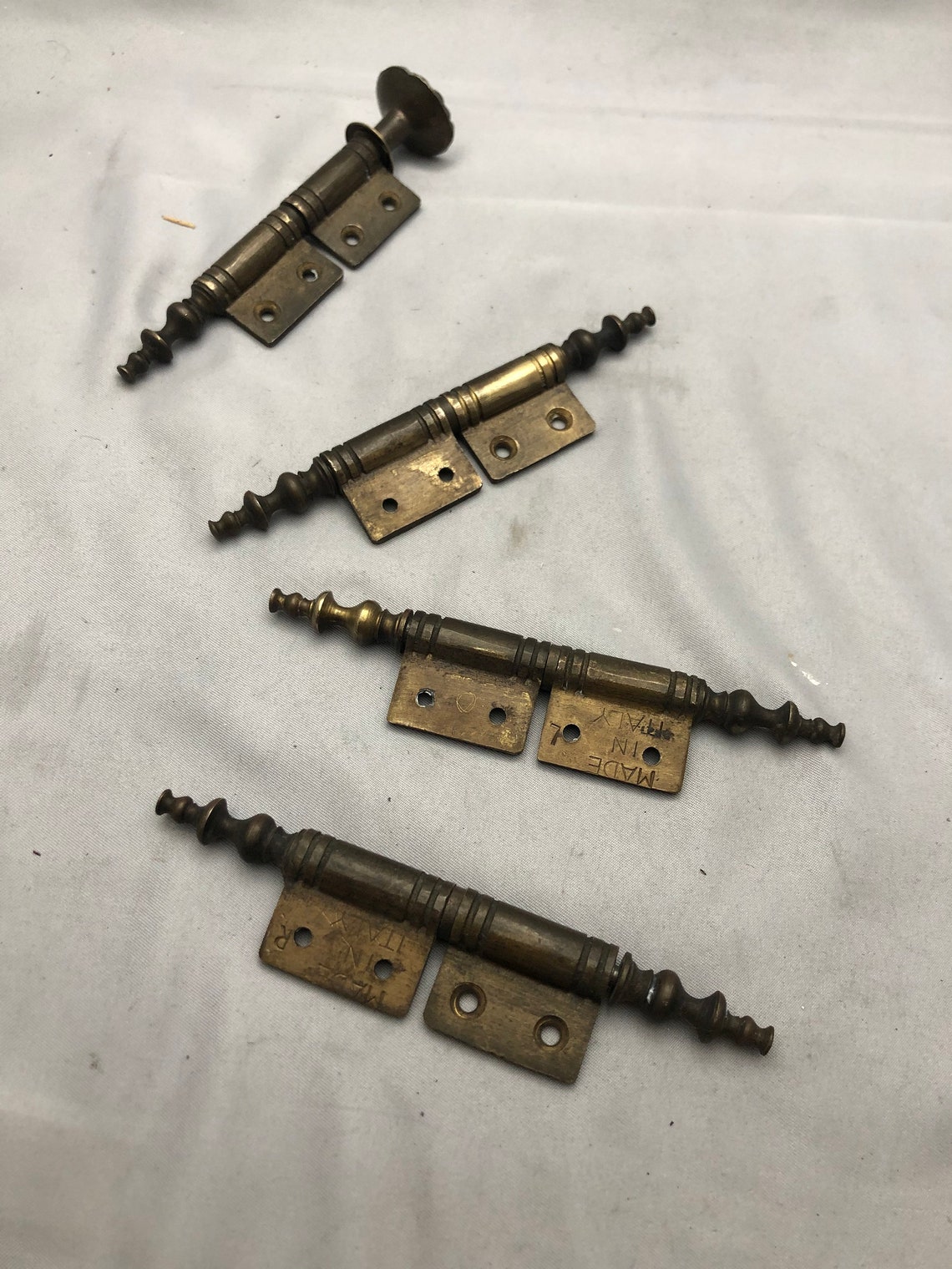 Antique Ornate Brass Door Hinges Etsy