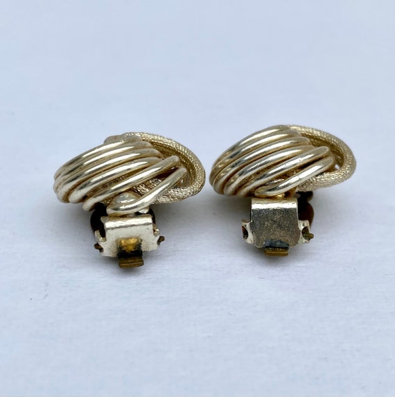 Vintage Gold Tone Spiral Earrings - image 3