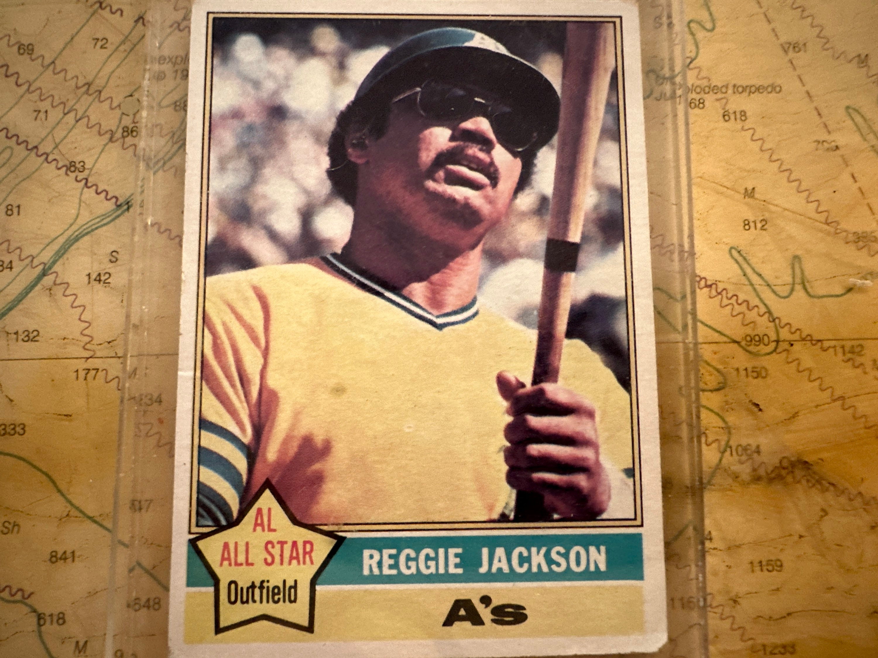 Reggie Jackson 1976 Baseball Card Oakland Athletics 